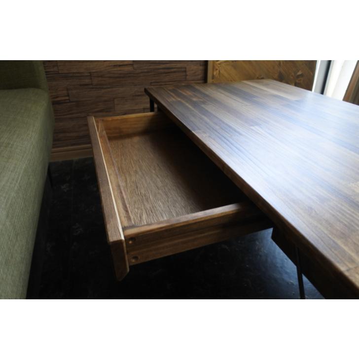 ローテーブル テーブル 引き出し付き 天然木 鉄脚 北欧 おしゃれ オーダーメイド  ハンドメイド |  | 04