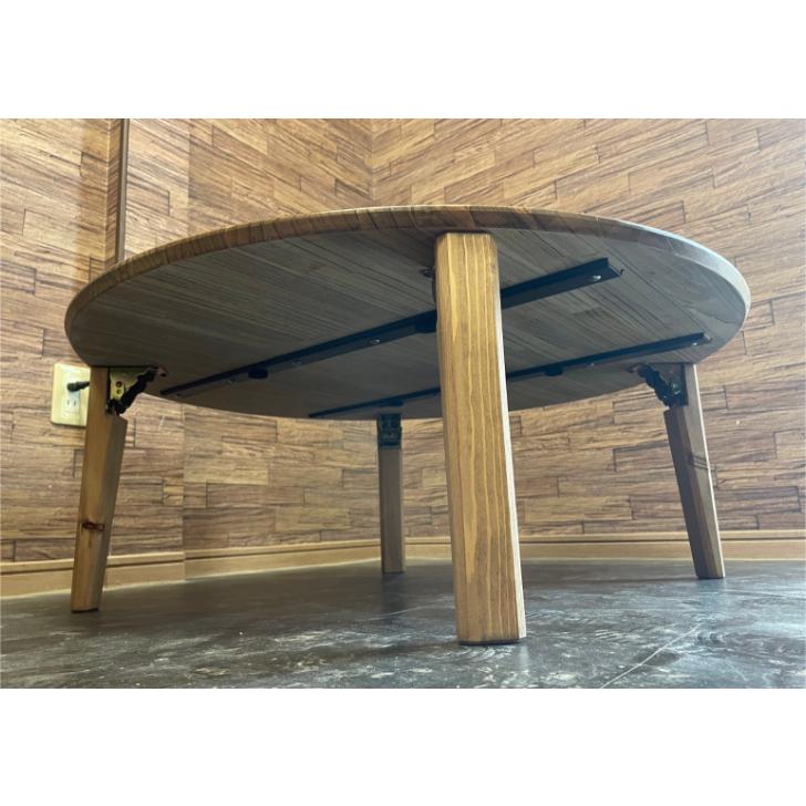 ☆新商品☆天然木 90cm 折りたたみ ローテーブル ちゃぶ台 丸テーブル 北欧 おしゃれ 木製 無垢 オーダーメイド |  | 05