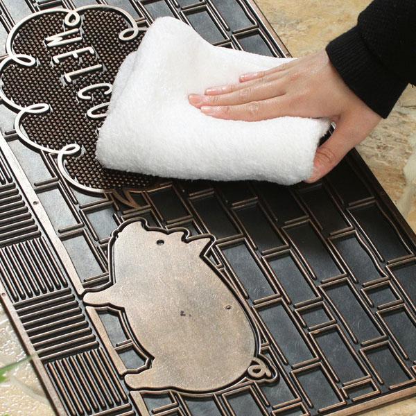 玄関マット 屋外 ラバーマット 豚 ブタ ドアマット 60cm×33cm おしゃれ 泥落としマット 薄型 かわいい アニマル 動物 | 不二貿易 | 01