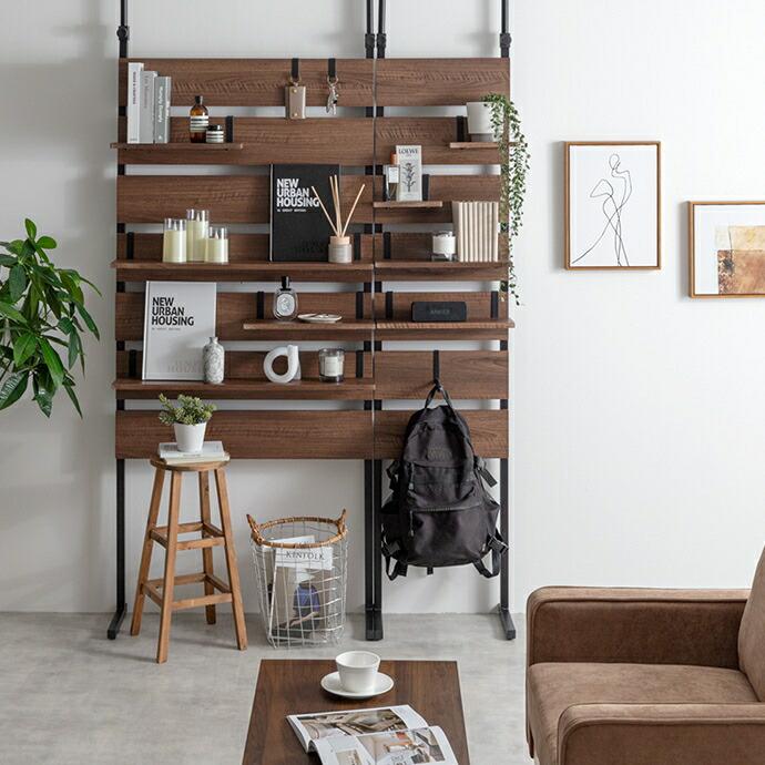 ラック ウォールラック ウッドウォールラック 壁面収納 突っ張り棚