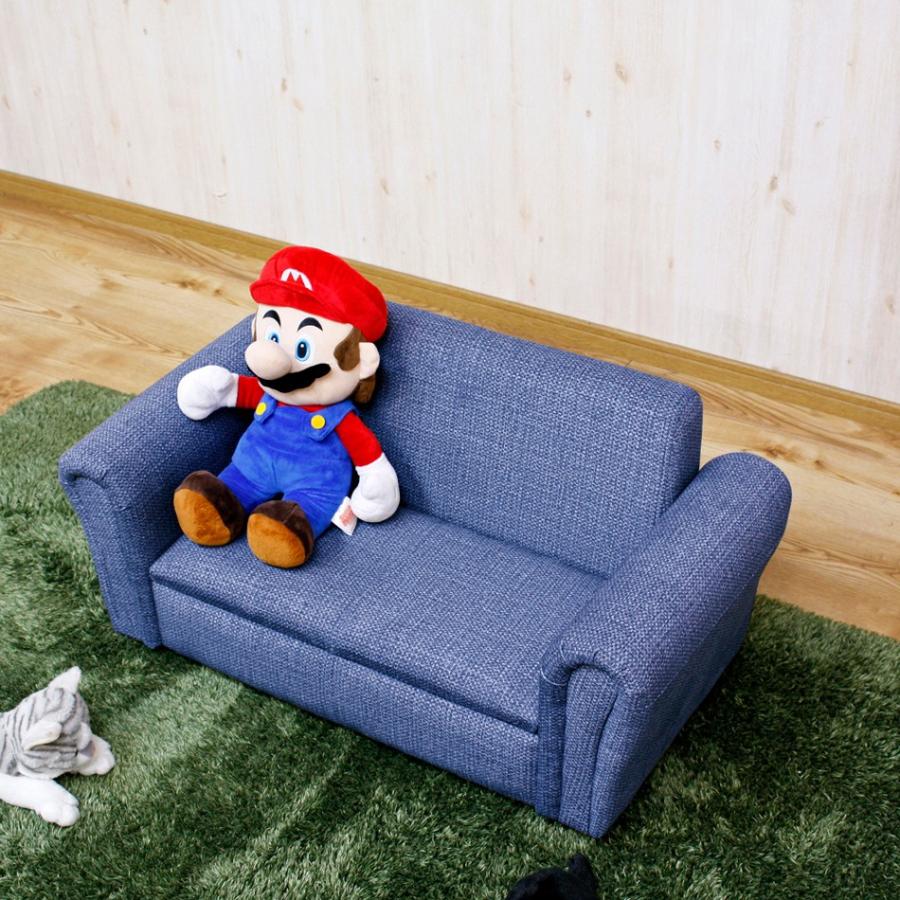 ミニソファー キッズ ソファ ペット 猫 犬 傷に強い 小さい sofa ローソファー 子供用家具 かわいい デニム ベビー 子供部屋【送料
