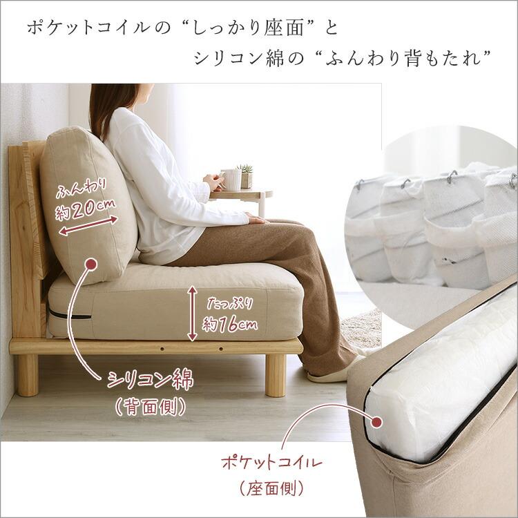 ホームテイスト ファブリックローソファ 1P ファブリックソファ 