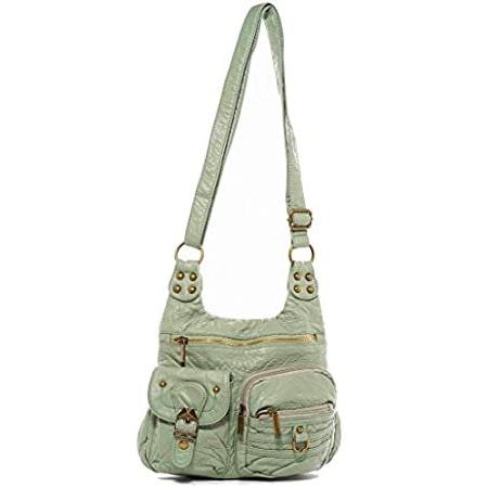 大人も着やすいシンプルファッション Green Seafoam 特別価格medium 海外輸入 日本未加入の人気アイテムを多数取り扱い The Bag好評販売中 Stonewashed Leather Faux Purse Crossbody Aria メンズアクセサリー Smssvg Org