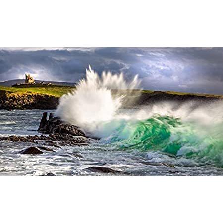 特別価格County Sligo, Ireland - Crashing Waves on the Rocky Coast on an Overcast Da好評販売中 革小物手入れ用品