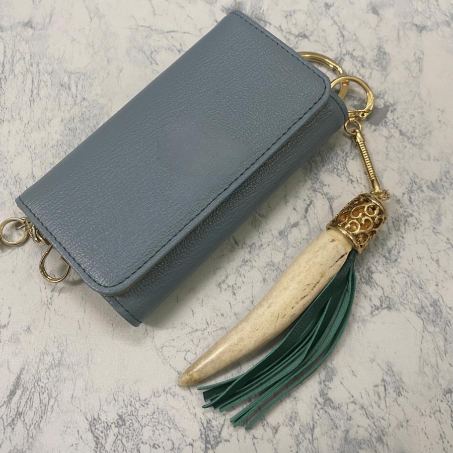 鹿角　角細工　キーホルダー(フリンジ)Lサイズ　アクセサリー　ハンドメイド |  | 15