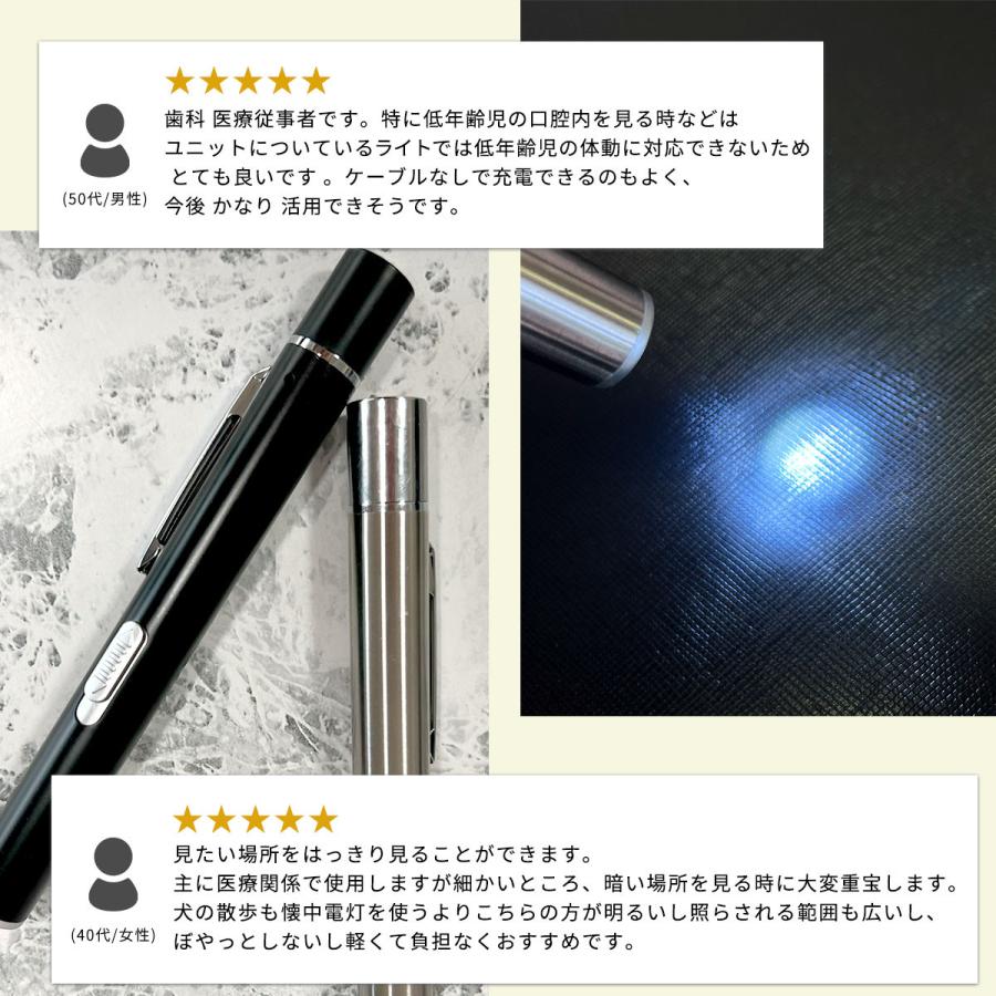 ペンライト 医療用 医療 瞳孔 黄色 黒 歯科 LED シルバー メディカル