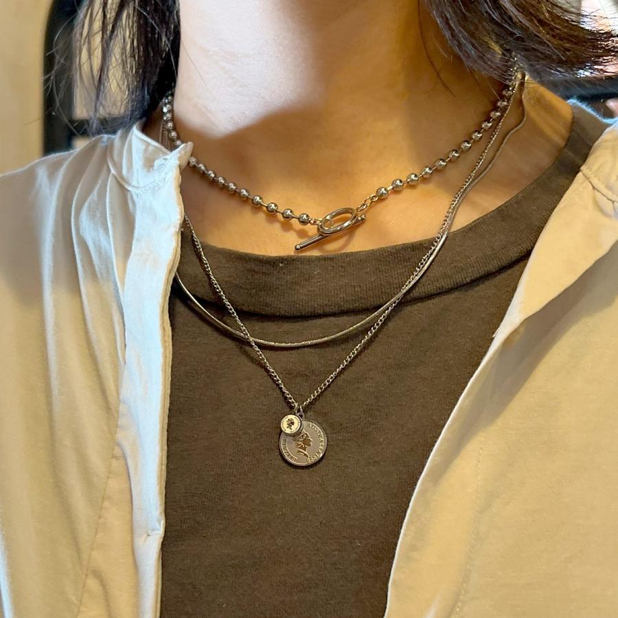 ネックレス チェーン レディース サージカルステンレス チェーンネックレス サージカルステンレスネックレス サージカル 錆びない ゴールド コイン  おしゃれ