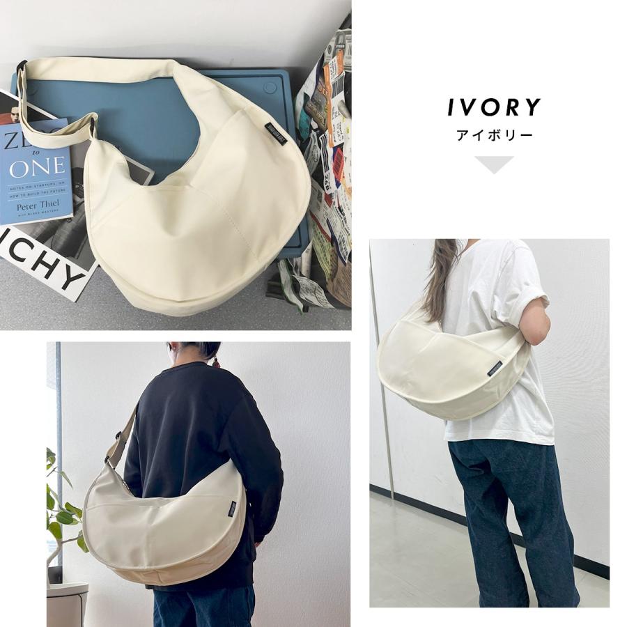 plus smile ショルダーバッグ ハーフムーン レディース メンズ 大きめ  