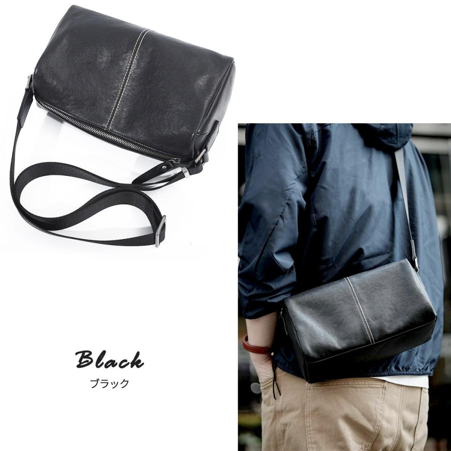 メンズ ショルダーバッグ 革 斜め掛け 軽量 皮 本 本革 ショルダー