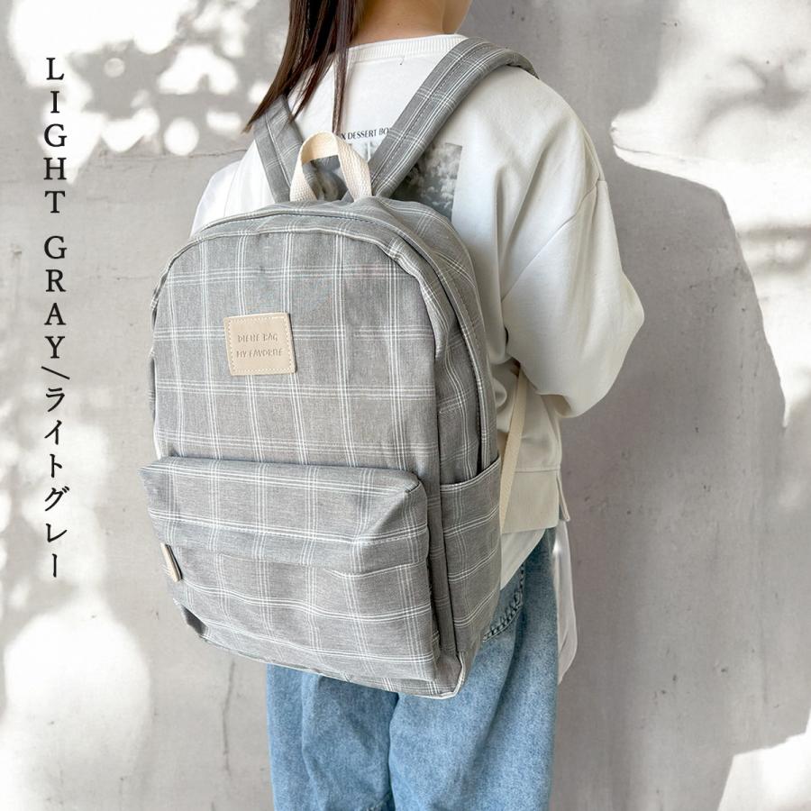plus smile リュック チェック レディース 軽量 旅行 大容量 おしゃれ