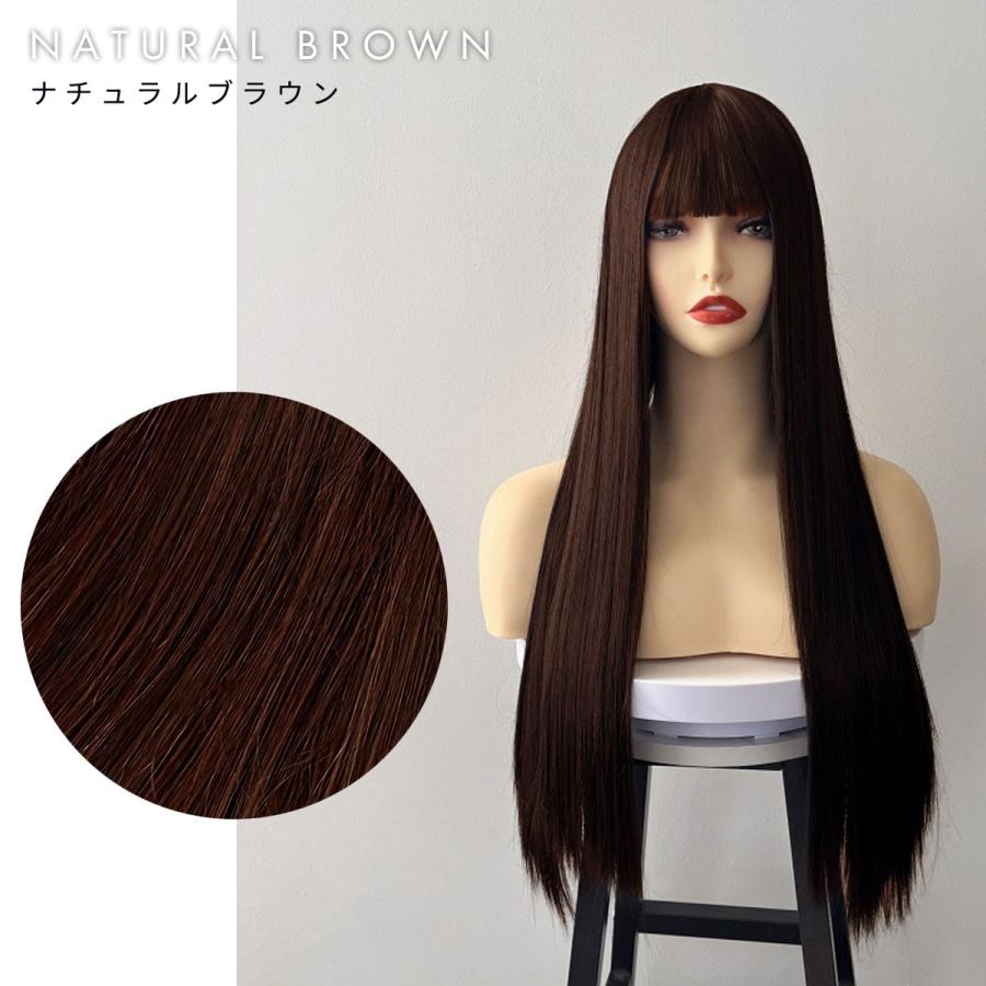 カツラ plus smile フルウィッグ ウィッグ ロング ストレート 黒髪 金髪 白髪
