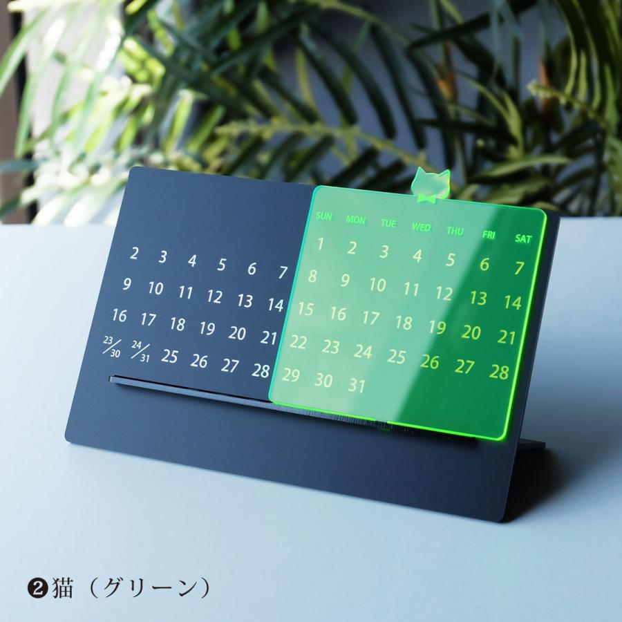 アクリル製 卓上万年カレンダー マットブラック×ホワイト : WORKSHOP