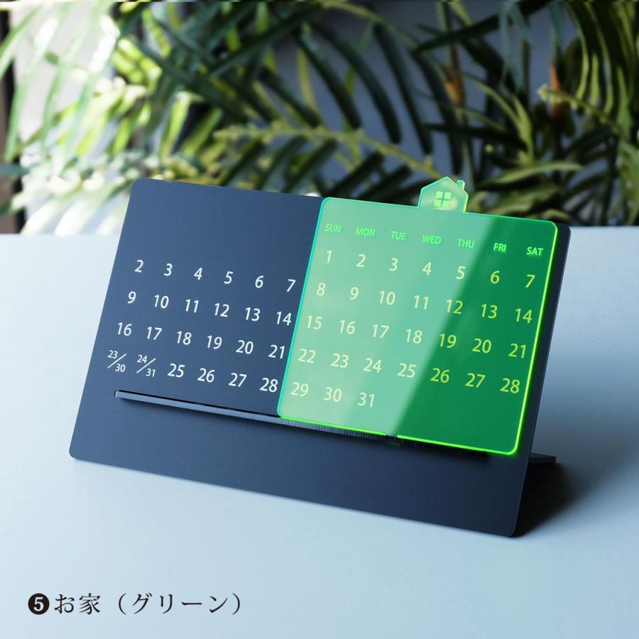 アクリル製 卓上万年カレンダー マットブラック×ホワイト : WORKSHOP