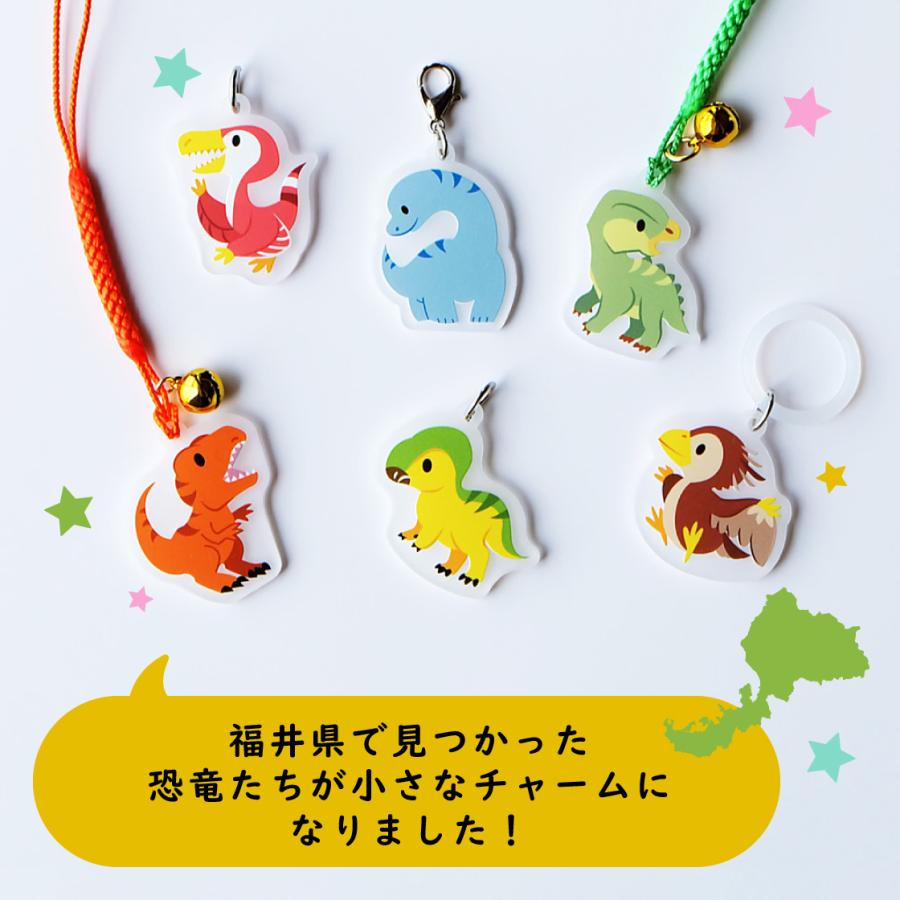 アクリル製 福井県の恐竜 チャーム 根付 アンブレラマーカー