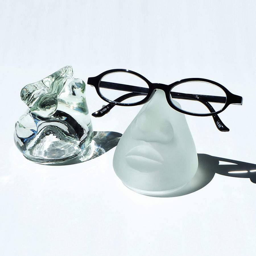 蛍光灯リサイクルガラス製 メガネスタンド モアイ : WORKSHOP PLUS