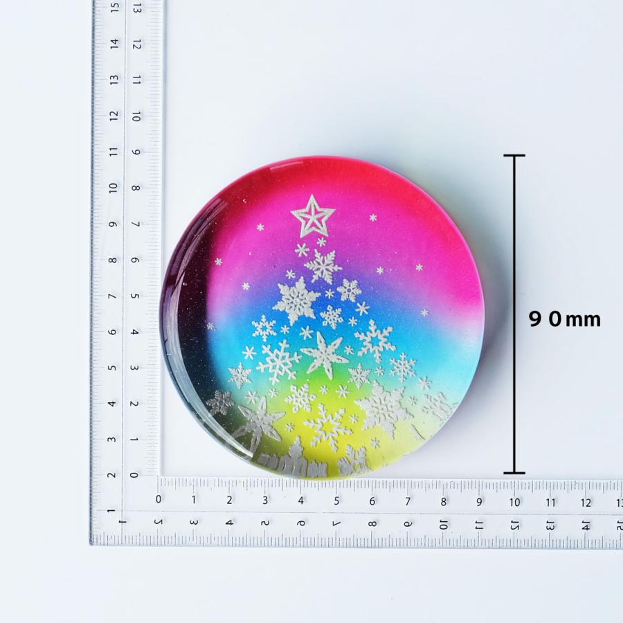 ガラス製ペーパーウェイト 雪の結晶クリスマスツリー 専用スタンド付き