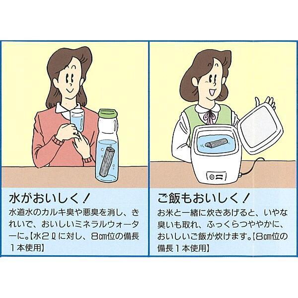 飲料水・炊飯用備長炭4本入 炭 水 浄水 ご飯 健康 飲料 調理 おいしい | 増田屋 | 03