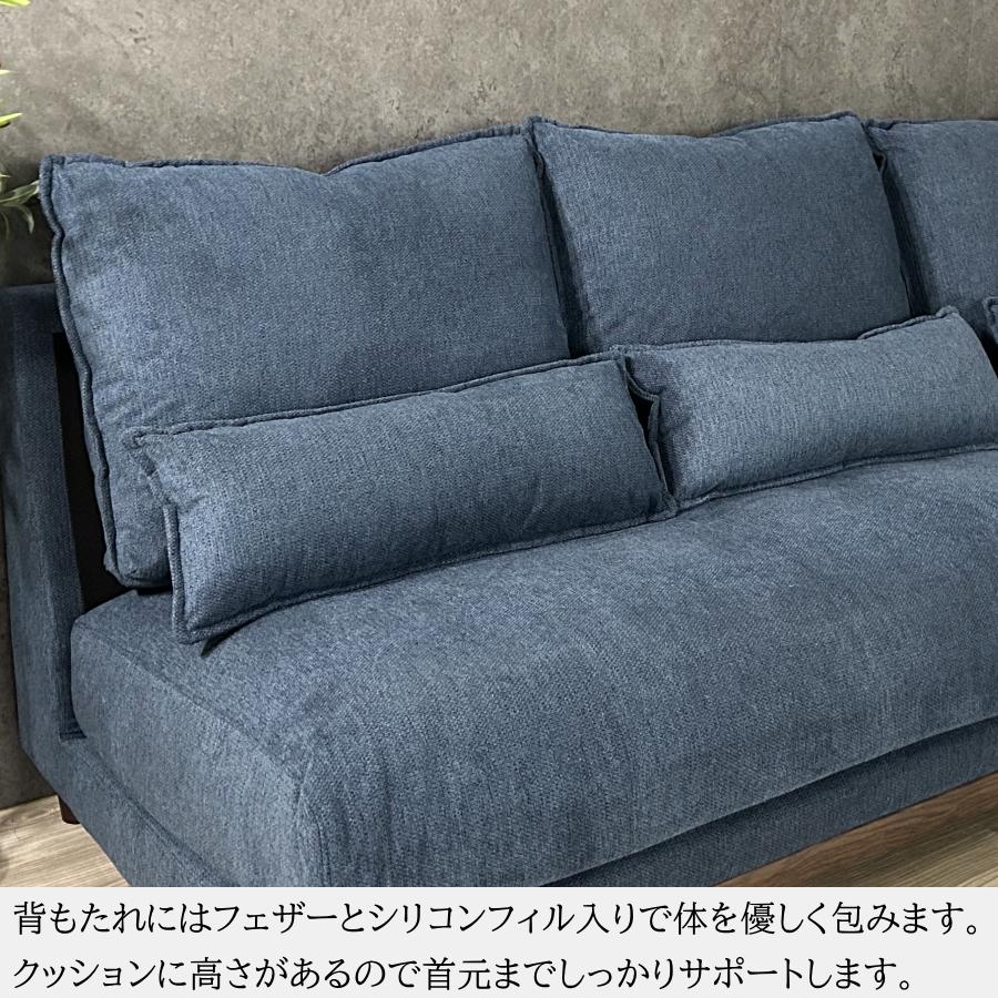 ▻3人掛けカウチソファ ファブリック 幅225cm L字ソファー ☆ PayPay