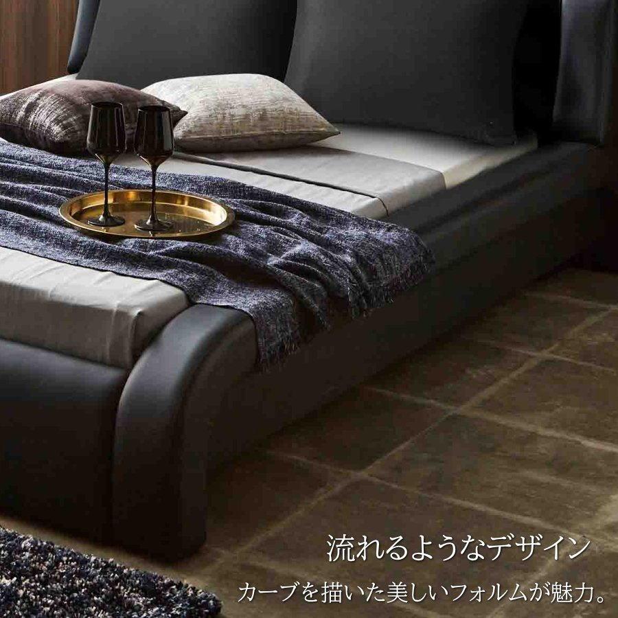ベッド ダブルベッド フレーム 合皮 レザー ブラック ホワイト イン