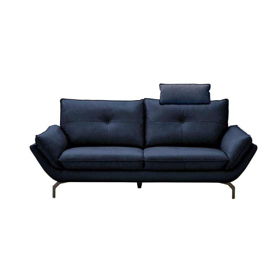 イタリア製　本革　3人掛け　ソファ　グラート　ネイビー ソファー ソファ イタリアンレザー 本革 革張り 3人掛け 3人用