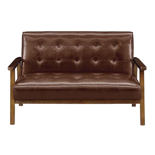 ソファー ソファ 2人掛け レトロ バイキャストレザー(PVC) 天然木