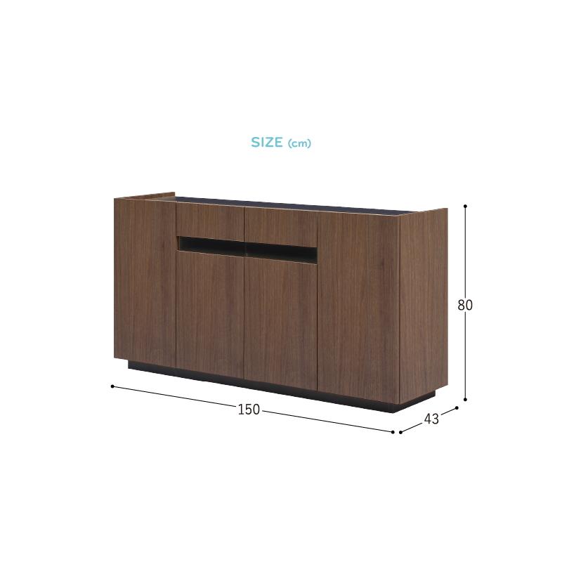 リビングボード サイドボード 収納 国産 日本製 大川家具 完成品 150cm