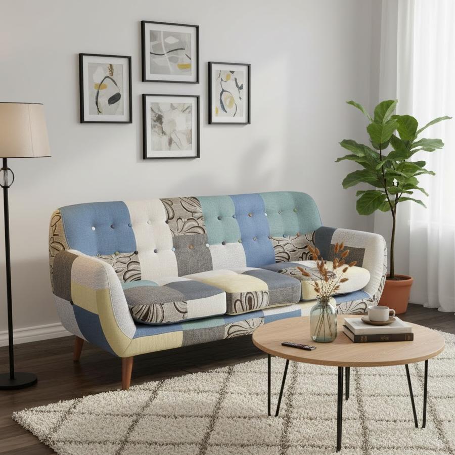 ソファー ソファ 3人掛け 3人用 3人 パッチワーク おしゃれ 北欧