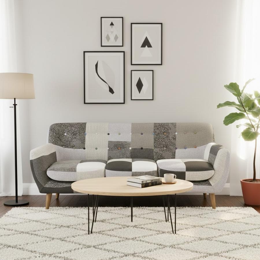 ソファー ソファ 3人掛け 3人用 3人 パッチワーク おしゃれ 北欧