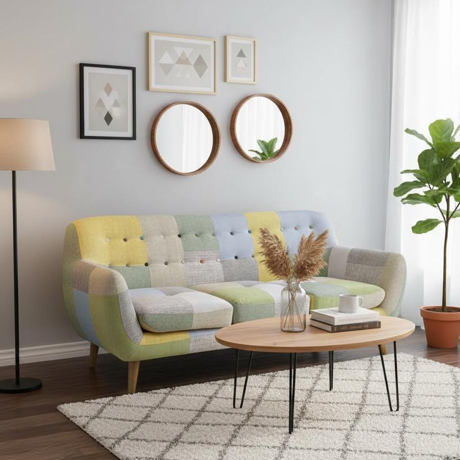 3人掛け　パッチワークソファー　ハイバック 3人掛け パッチワークソファー ハイバック 楽天市場】ソファーベッド