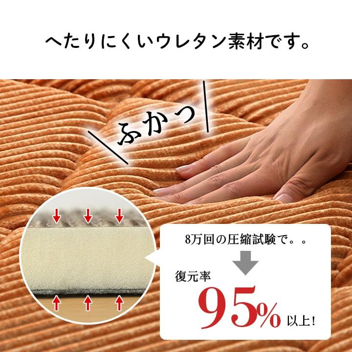 ラグ ボリューム 厚い コーデユロイ 無地 約185×185cm 約2畳 ベージュ オレンジ グリーン ネイビー グレー アイボリー ピンク ブラック《os》