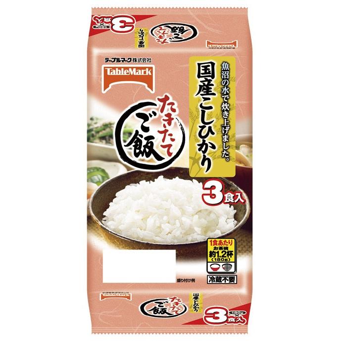 テーブルマーク たきたてご飯 国産こしひかり 3食パック 540g 180g 3食 1ケース 8パック入 13 004 Yf プラスワンショップ 通販 Yahoo ショッピング