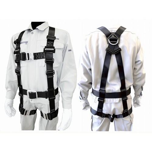 (おすすめ)ポリマーギヤ フルハーネス ワンタッチバックル Mサイズ ブラック 背中X・もも水平タイプ 4PHNW-M | 