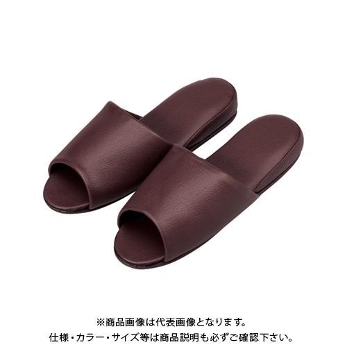 オーミケンシ 抗菌レザー調スリッパ前開10足ダークワイ 10835400 (10P) | オーミケンシ