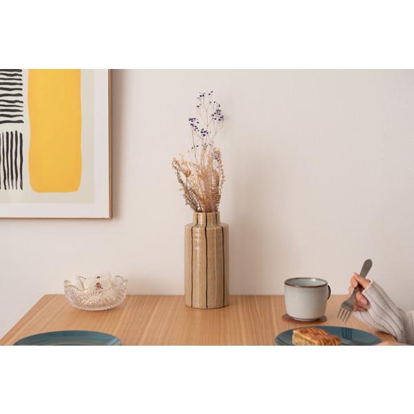 直送品 東谷 フラワーベース 高さ22cm ベージュ CLY-71BE | 東谷 | 03