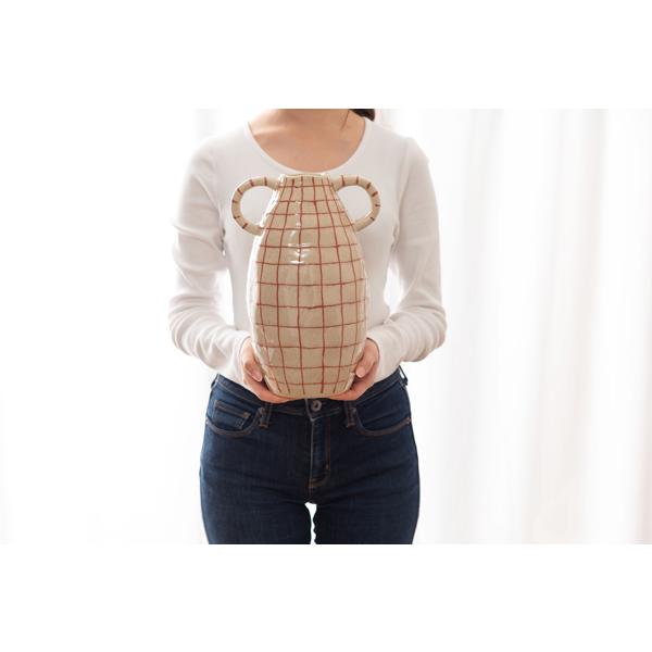 直送品 東谷 フラワーベース 高さ29cm ベージュ CLY-76BE | 東谷 | 08