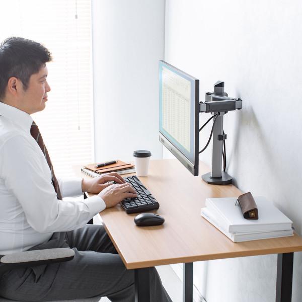 水平液晶モニターアーム グレー 1画面タイプ VESA規格対応 27型まで対応 CR-LA2001 サンワサプライ SANWA |  | 05