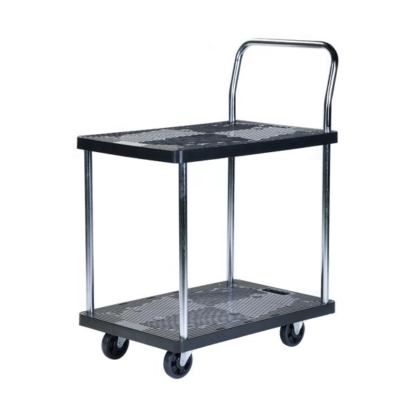 送料別途 直送品 静かな樹脂台車 2段150kg 455×700mm ビーカム PH1510P-2 | 