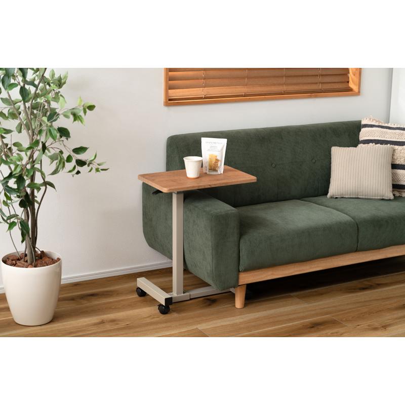 直送品 東谷 AZUMAYA END-404 昇降サイドテーブル ナチュラル W48×D30×H60-95cm END-404NA | 東谷 | 06