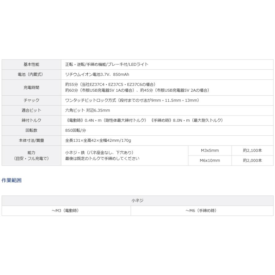 EXENA 充電ミニドライバー 赤 850回転/分 高輝度LED ブレーキ機能 EZ1D11S-R パナソニック Panasonic |  | 01