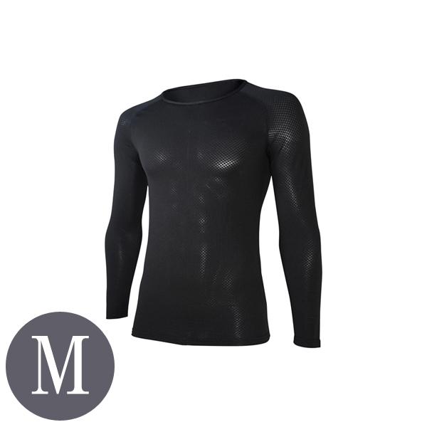 3Dロングスリーブ クルーネックシャツ Mサイズ ブラック おたふく手袋 JW-522 | 