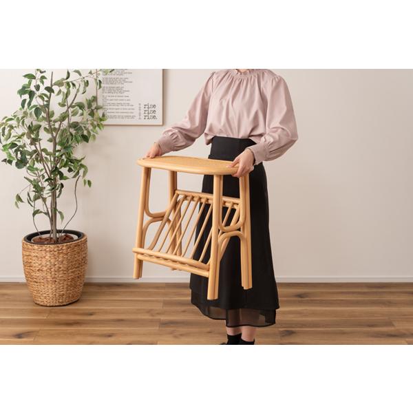 直送品 東谷 マガジンラック付きサイドテーブル 50×30cm 高さ50cm ナチュラル GUY-262NA | 東谷 | 12