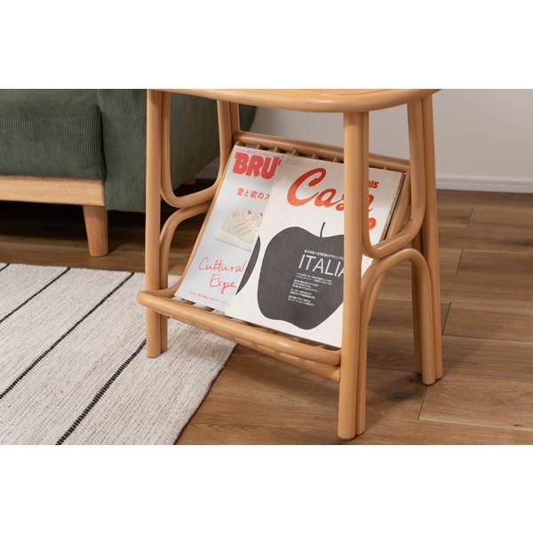 直送品 東谷 マガジンラック付きサイドテーブル 50×30cm 高さ50cm ナチュラル GUY-262NA | 東谷 | 08