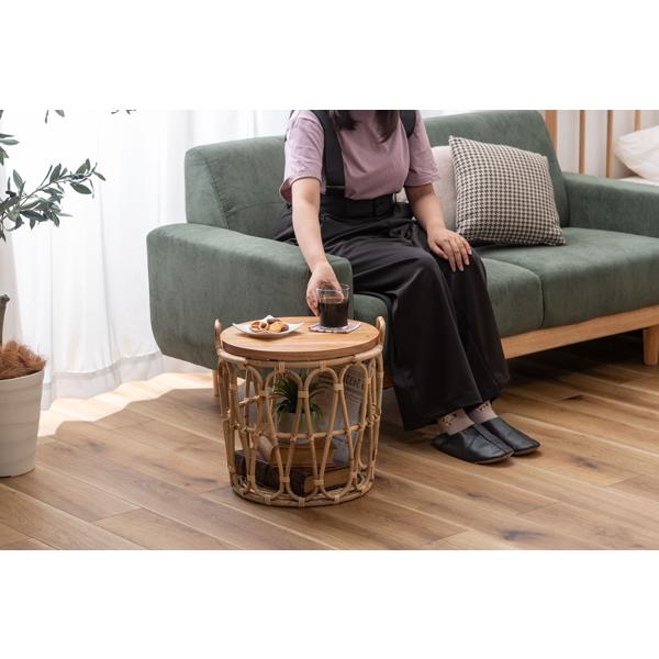直送品 東谷 バスケットテーブル 高さ42cm ナチュラル GUY-821NA | 東谷 | 05