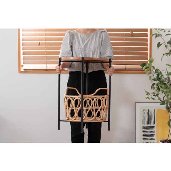 直送品 東谷 バスケット付きサイドテーブル 高さ60cm ナチュラル GUY-822NA | 東谷 | 10