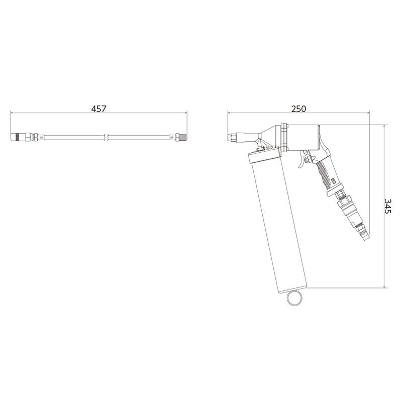 KTC エアグリースガン エア駆動式 ノズルサイズ1/8 JAP910 | KTC | 07