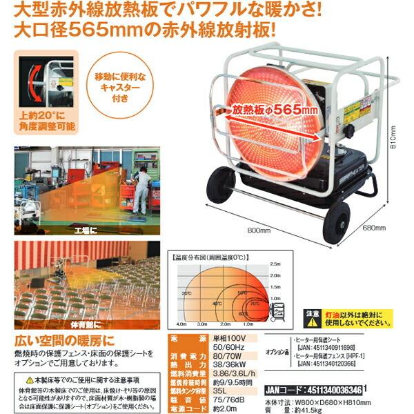 送料別途 直送品 車上渡し ナカトミ 赤外線ヒーター (50・60Hz兼用) KH-115D |  | 01