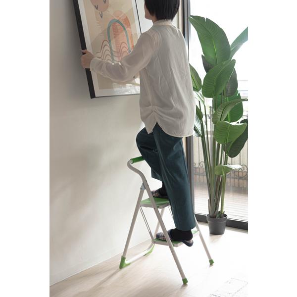 直送品 東谷 AZUMAYA ステップ台 グリーン W39×D54×H76 ポップカラー ノンスリップ仕様 折り畳み 踏み台 脚立 LFS-007GR |  | 07