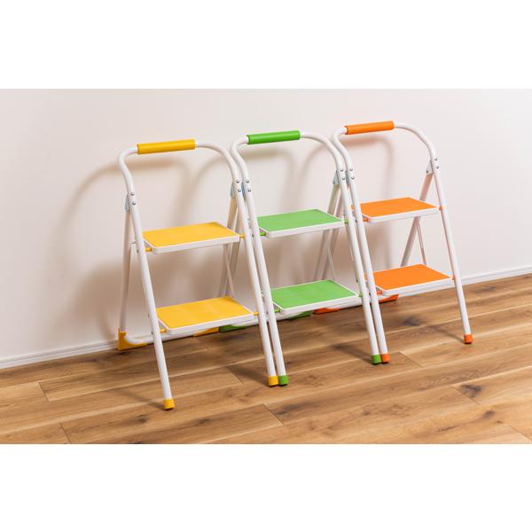 直送品 東谷 AZUMAYA ステップ台 イエロー W39×D54×H76 ポップカラー ノンスリップ仕様 折り畳み 踏み台 脚立 LFS-007YE |  | 04