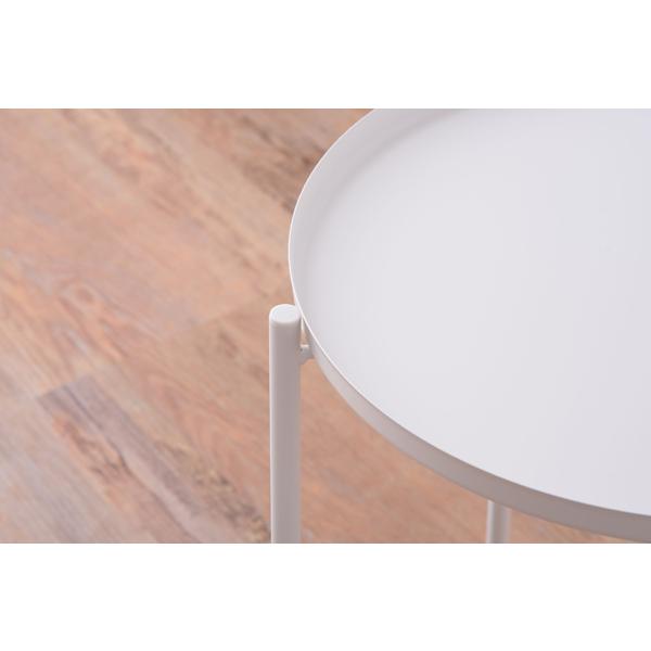 直送品 トレーサイドテーブル ホワイト W48×D48×H52 トレー取り外し可 東谷 AZUMAYA LFS-880WH |  | 09