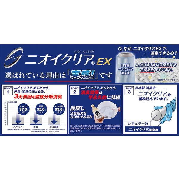 ニオイクリア 靴下 (90°クルー5本指) 2足組 Lサイズ (25〜27cm) ブラック 日本緑十字 |  | 02